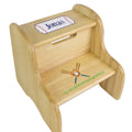 Personalized Baseball Natural Two Step Stool