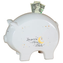 Personalized Moon and Back Piggy Bank
