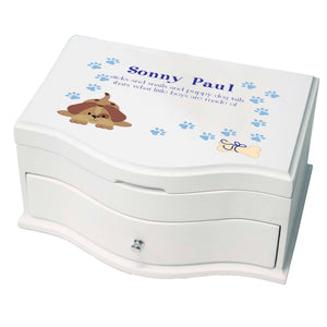 Princess Girls Jewelry Box with Blue Puppy design