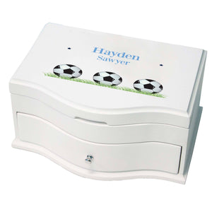 Princess Girls Jewelry Box with Soccer Balls design