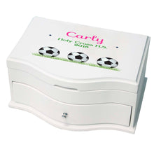 Princess Girls Jewelry Box with Soccer Balls design