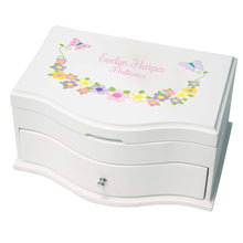 Princess Girls Jewelry Box with Pastel Butterflies design