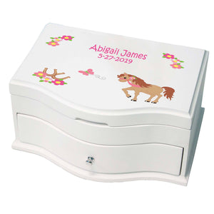 Princess Girls Jewelry Box with Ponies Prancing design