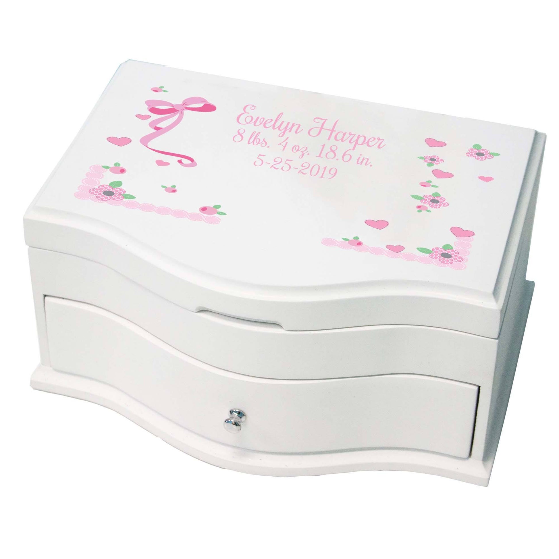 Princess Girls Jewelry Box with Pink Bow design