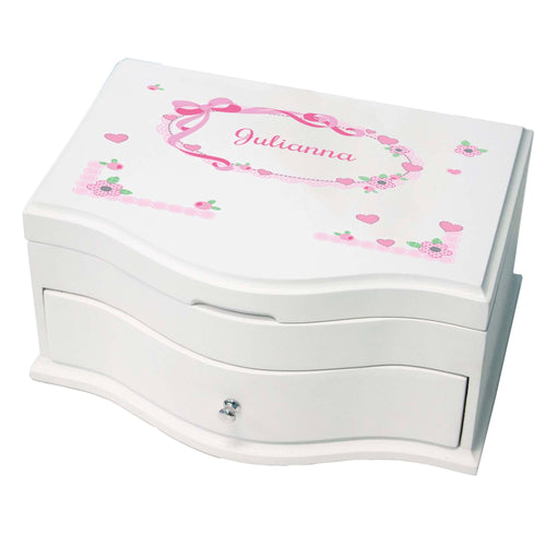Princess Girls Jewelry Box with Pink Bow design