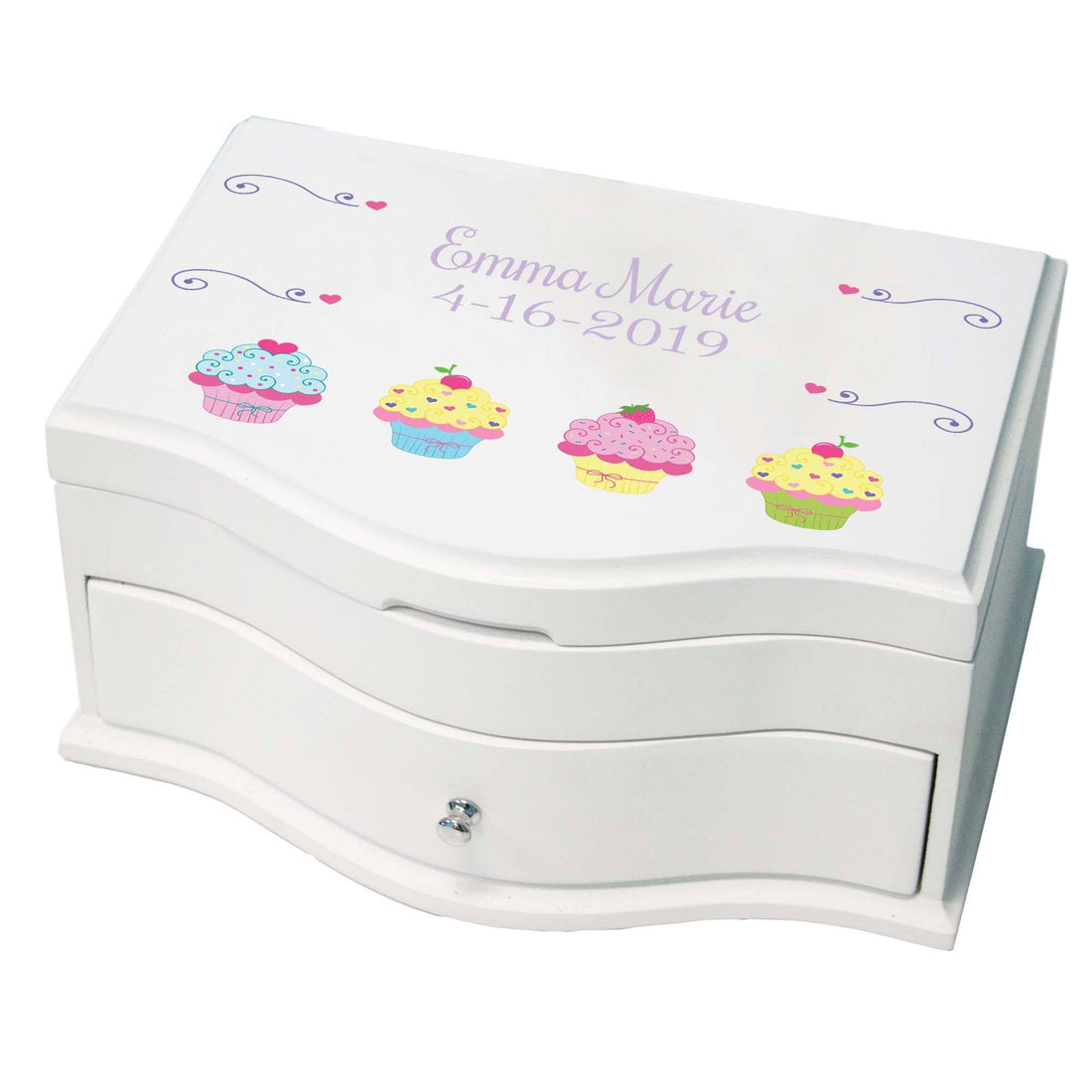 Princess Girls Jewelry Box with Cupcake design