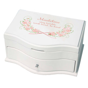 Princess Girls Jewelry Box with Blush Floral Garland design