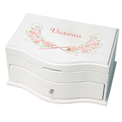 Princess Girls Jewelry Box with Blush Floral Garland design