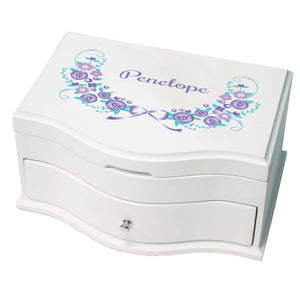 Princess Girls Jewelry Box with Lavender Floral Garland design