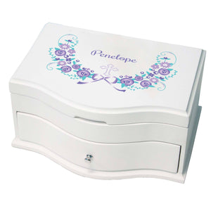 Princess Girls Jewelry Box with Hc Lavender Floral Garland design