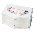 Princess Girls Jewelry Box with Hc Navy Pink Floral Garland design
