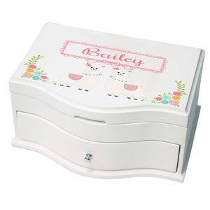 Princess Girls Jewelry Box with Alpaca Llama design