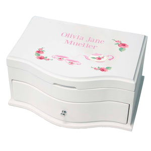 Princess Girls Jewelry Box with Tea Party design