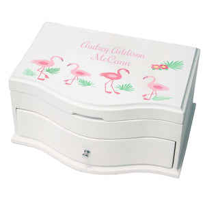 Princess Girls Jewelry Box with Palm Flamingo design