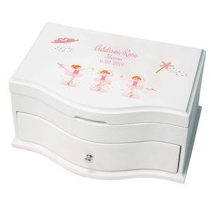 Princess Girls Jewelry Box with Ballerina Red Hair design