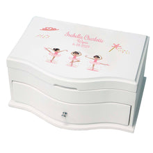 Princess Girls Jewelry Box with Ballerina Black Hair design