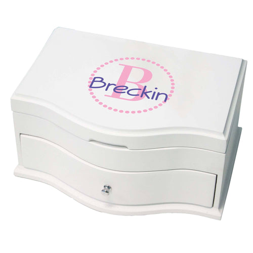 Princess Girls Jewelry Box with Pink Circle design