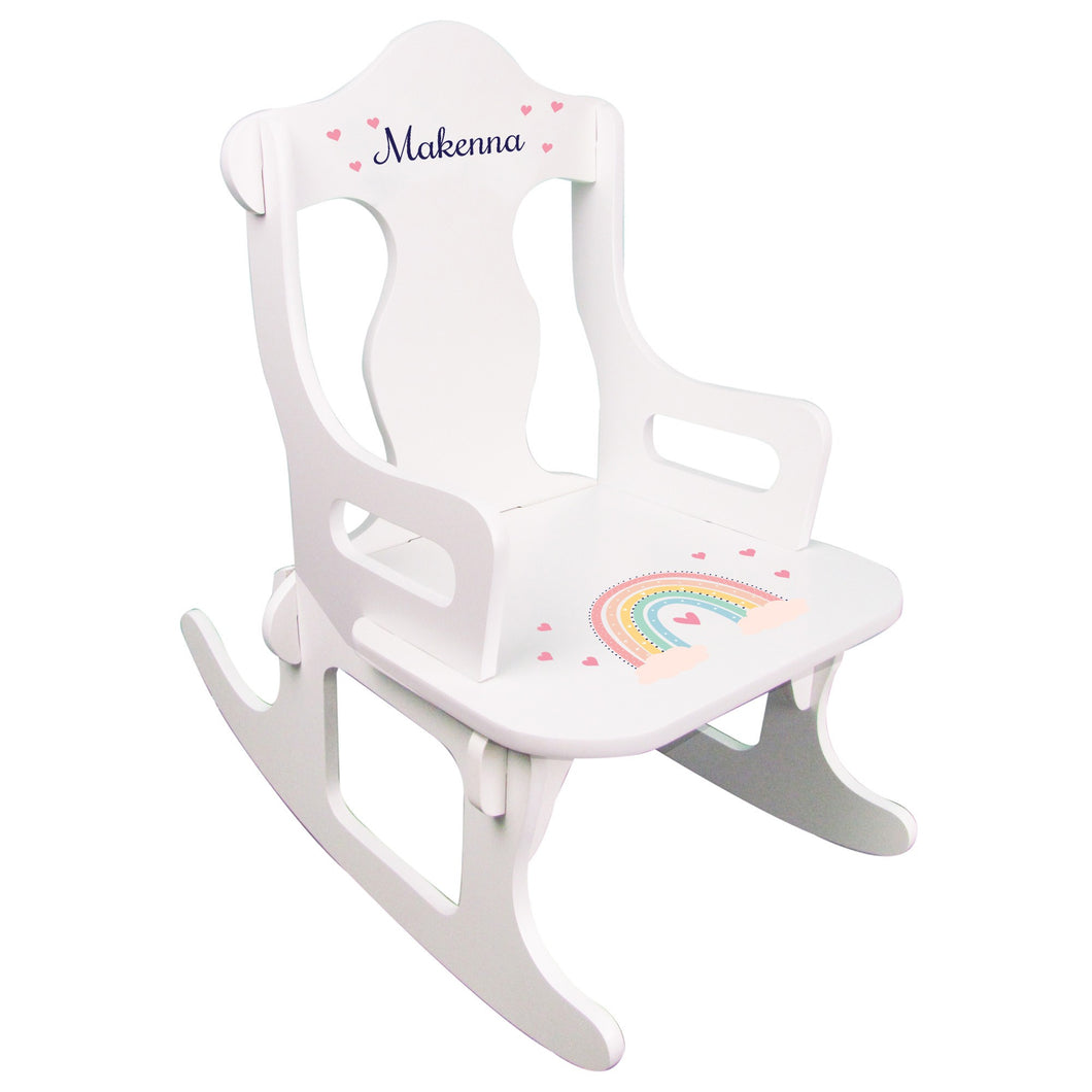Personalized Boho Rainbow Puzzle Rocker