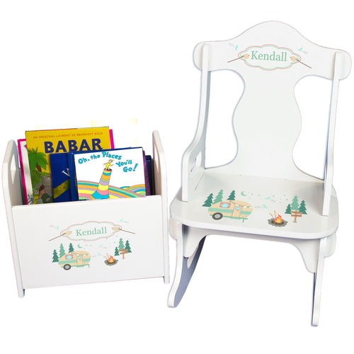 Personalized Camp Smores Rock And Read baby gift set