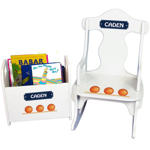 Personalized Basketballs Rock And Read baby gift set