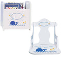 Personalized Blue Whale Book Caddy And Puzzle Rocker baby gift set