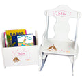 Personalized Pink Puppy Book Caddy And Puzzle Rocker baby gift set