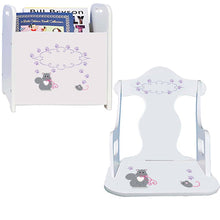 Personalized Kitty Cat Book Caddy And Puzzle Rocker baby gift set
