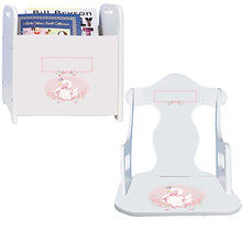 Personalized Swan Book Caddy And Puzzle Rocker baby gift set