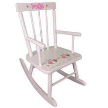 personalized white rocking chair