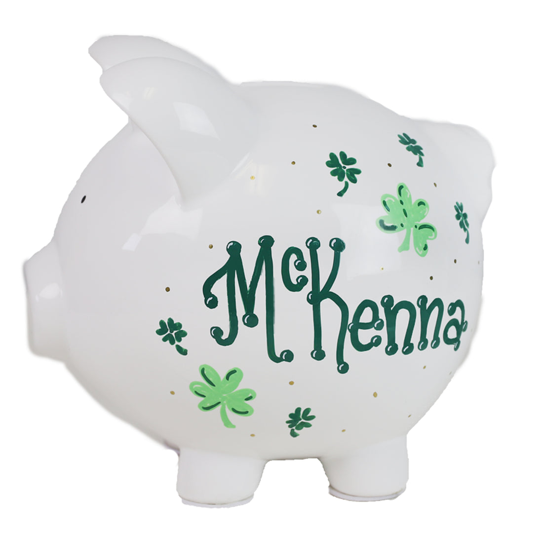 custom Irish shamrock piggy bank 
