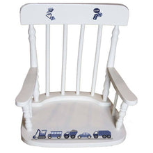 Personalized Transportation White Spindle rocking chair