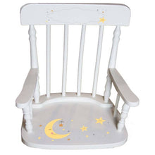 Personalized Celestial Moon White Spindle rocking chair
