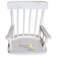 Personalized Moon and Back White Spindle rocking chair