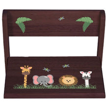 Personalized Safari Animals Espresso Flip Stool