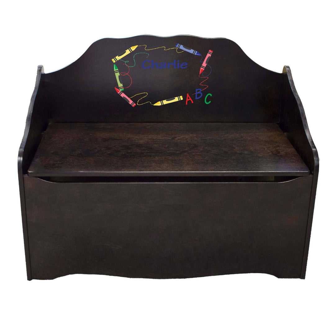 Personalized Crayon Espresso Toy Chest