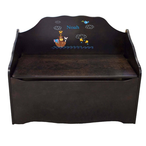 Personalized Noahs Ark Espresso Toy Chest