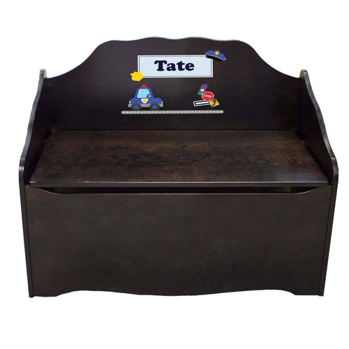 Personalized Police Espresso Toy Chest