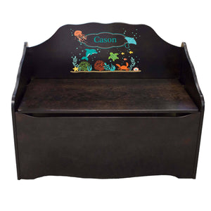 Personalized Sea and Marine Espresso Toy Chest