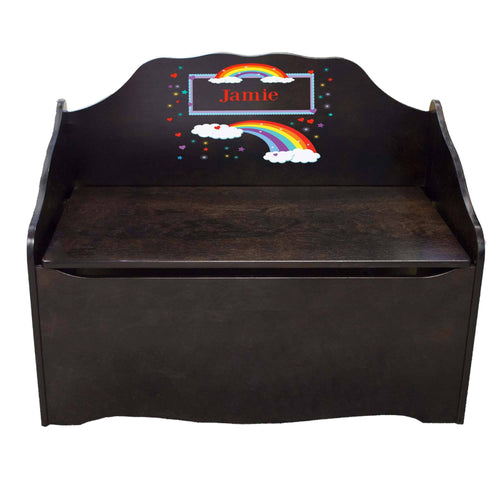 Personalized Rainbow Espresso Toy Chest