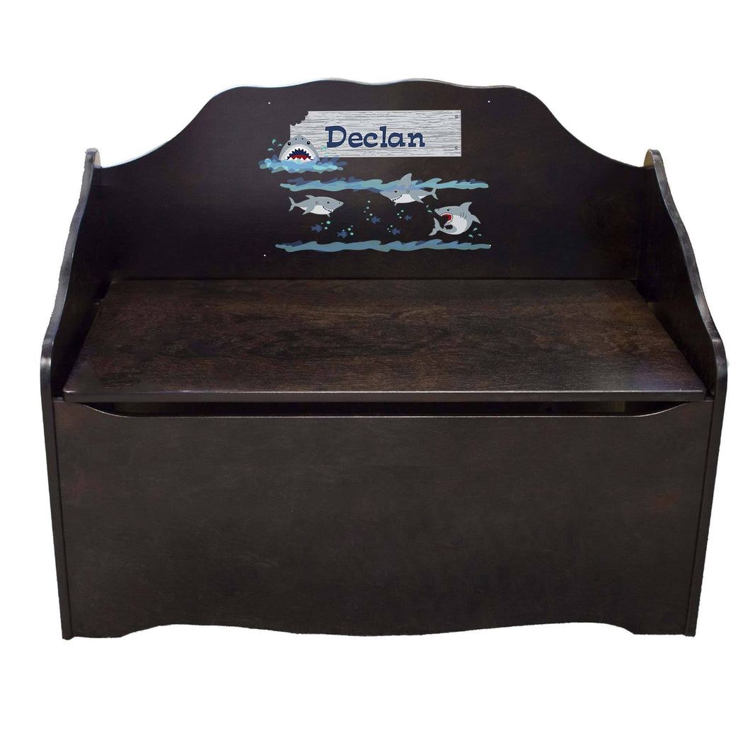 Personalized Shark Tank Espresso Toy Chest