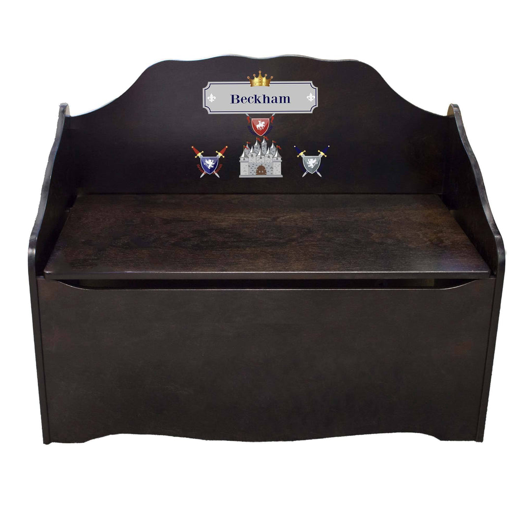 Personalized Medieval Castle Espresso Toy Chest