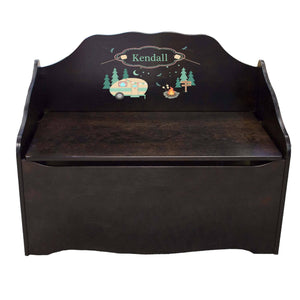 Personalized Camp Smores Espresso Toy Chest