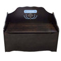 Personalized Cross Garland Lt blue Espresso Toy Chest
