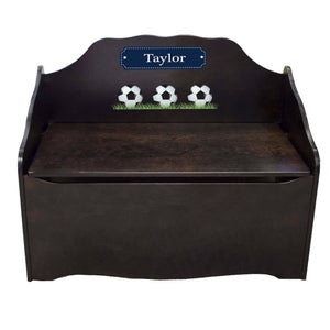 Personalized Soccer Espresso Toy Chest