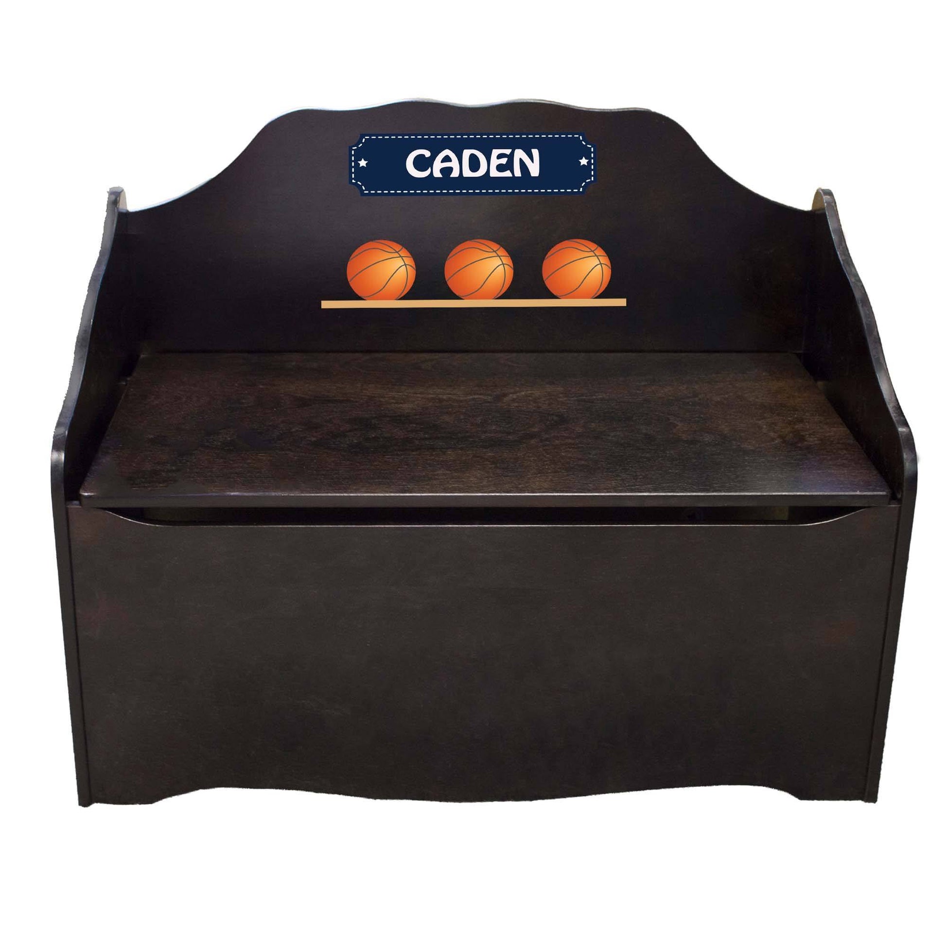 Personalized Basketball Espresso Toy Chest
