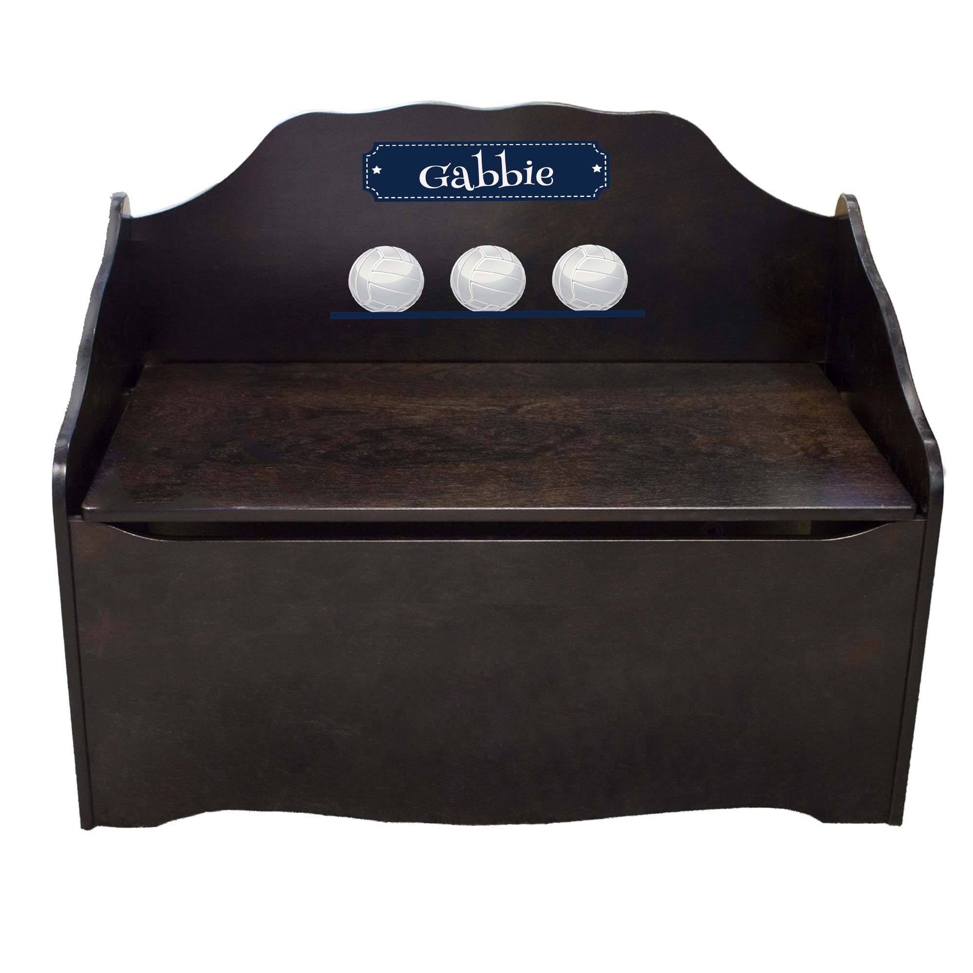Personalized Volleyball Espresso Toy Chest