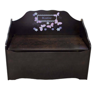 Personalized Butterflies lavender Espresso Toy Chest