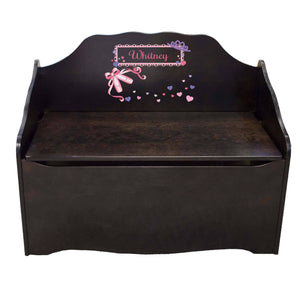 Personalized Ballet Princess Espresso Toy Chest