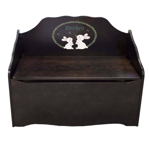 Personalized Classic Bunny Espresso Toy Chest