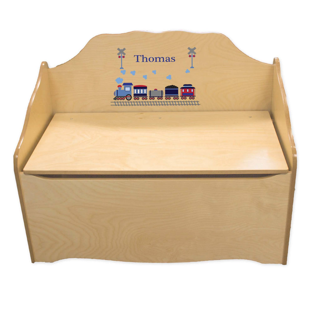 Personalized Train Natural Toy Chest